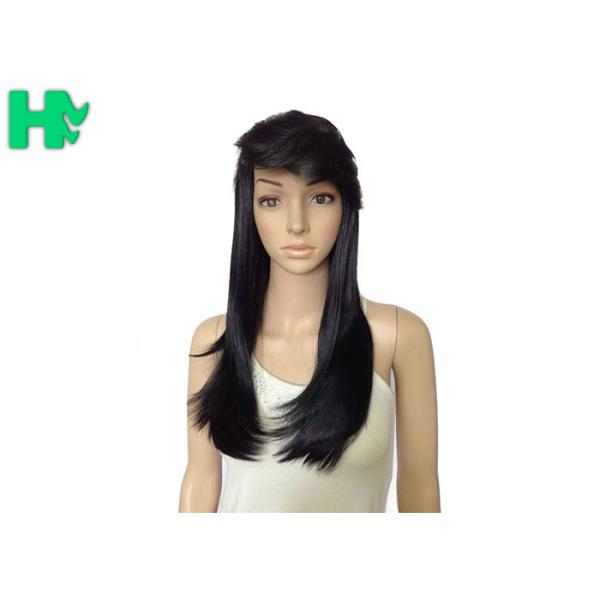 High Temperature Fiber Long Straight Synthetic Wigs With Bangs