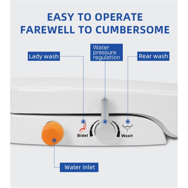 Деятельность мягкого близкого умного цвета крышки сидения унитаза белого легкая