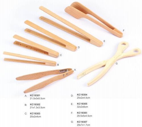 China supplier eco-friendly Utensils eco-friendly kitchen bread toaster wood tong