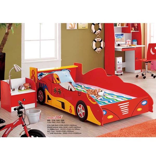 Kids Bedroom Furniture Sets MDF Wooden Race Car Bed With Storage 2100mm