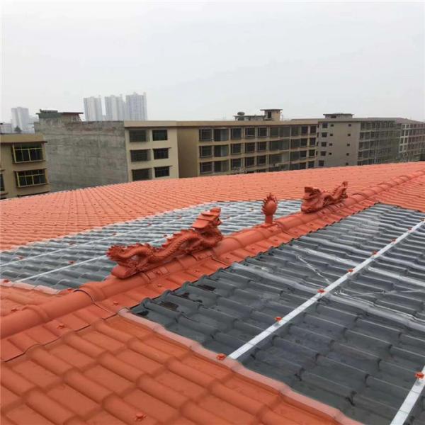 960mm orange color luxury ASA glazed roof tile with 2.8mm for residential area