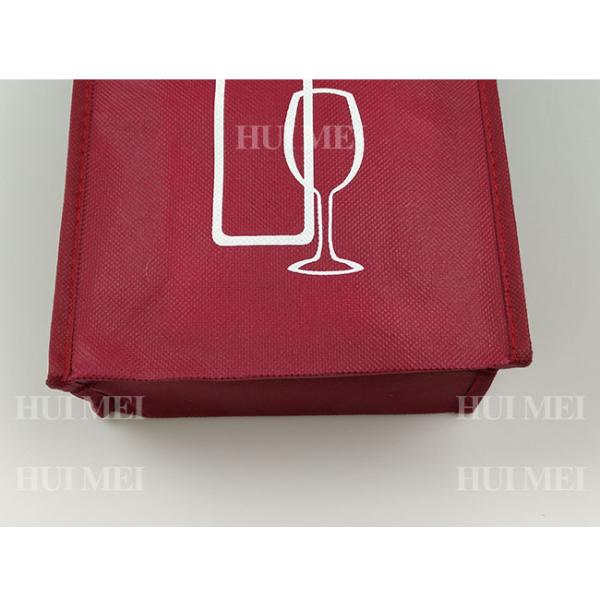 Tote Reusable Double Bottles Non Woven Wine Bags 85gsm Folding Laminated