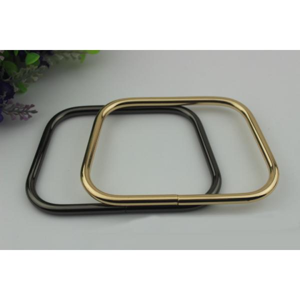 Professional factory high quality fashion zinc alloy square shape gunmetal color handbag leather handle