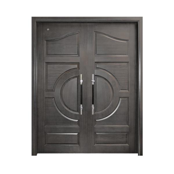 ISO9001 HDF Modern Wooden Entrance Doors 160cm Solid Core Entry Door