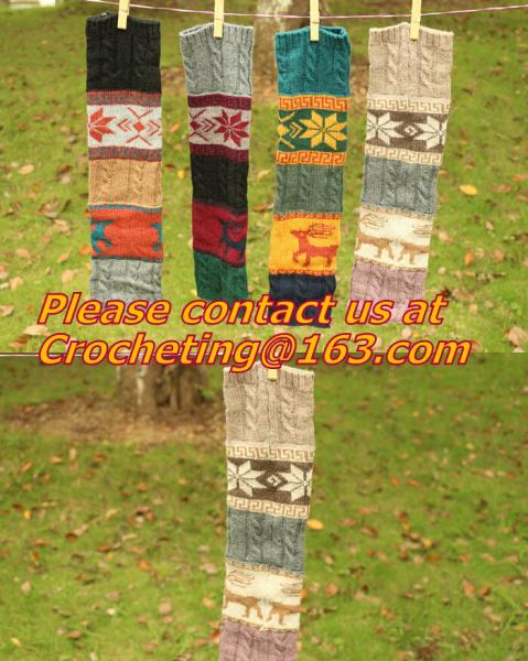 girl deer snowflake jacquard knit boot socks wood feel casual wool acrylic, socks, warmer