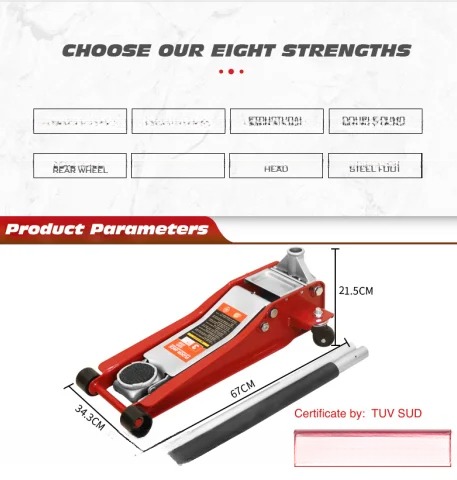 Small Car Jacks 2 Ton Horizontal Jack for Smooth and Effortless Tyre Dismounting
