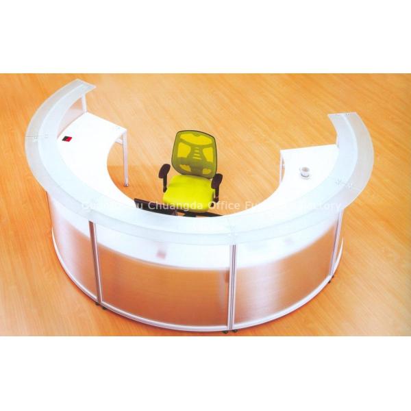 32mm Tempered glass Office Reception Desk CD-5512 for 3 person