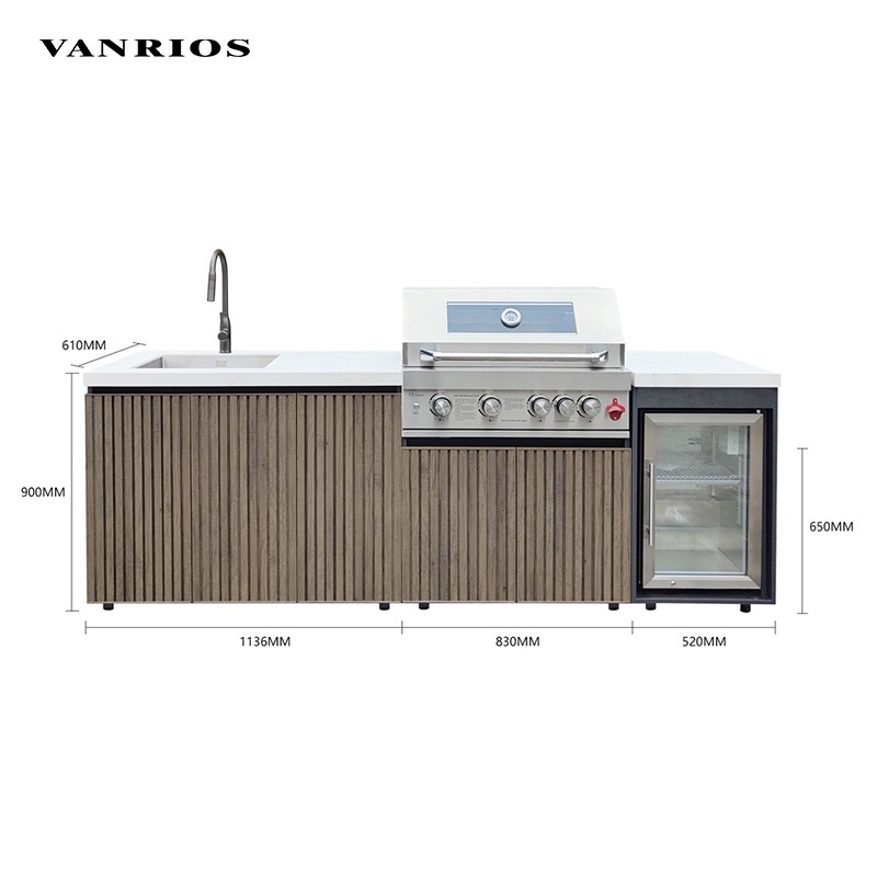 Zero Maintenance Outdoor Kitchen Set Modular Design Bbq Island Set