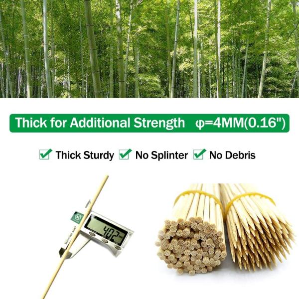 Ручки толстого крепкого 28cm БАРБЕКЮ Chamferred бамбуковые