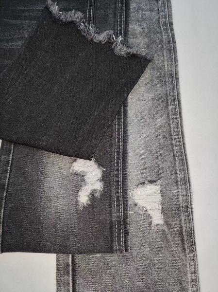 TWILL Style Super-soft Heavy Weight  BLACK/WHITE Denim Fabric  JSD3250B 11.3oz For  Lady Jeans Or Boyfriends Pants