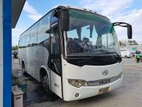 Used Higer Bus KLQ6856 37 Seats Steel Chassis Rear Yuchai Engine Left hand Drive Good Condition with AC