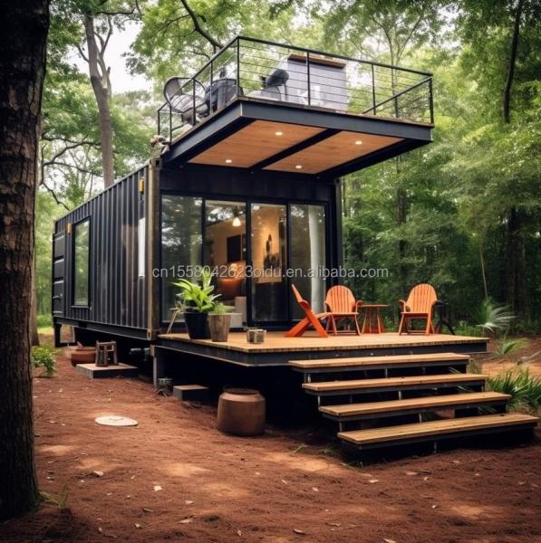 Aluminum Alloy Windows EU 20 FT Prefabricated Steel Container House for Outdoor Living in Residential Forest Tiny Houses