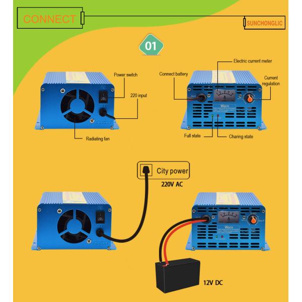 Smart 30A 12 Volt Gel Battery Charger Four Step Lightweight Easy Connection