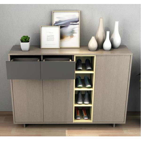 Plywood Slim Wooden Shoe Cabinet Rack Storage Modern Home Furniture 3 Tier