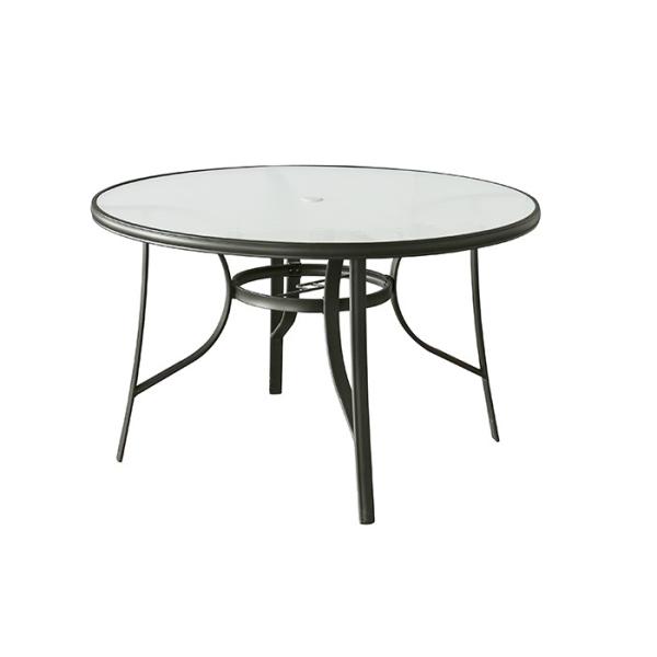 Anticorrosive Tempered Glass Round Dining Table Scratch Resistant