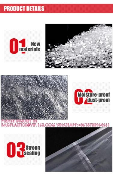 2 Meters High Custom Transparent Waterproof Dust Packing Print Plastic PE Pallet Cover Bag