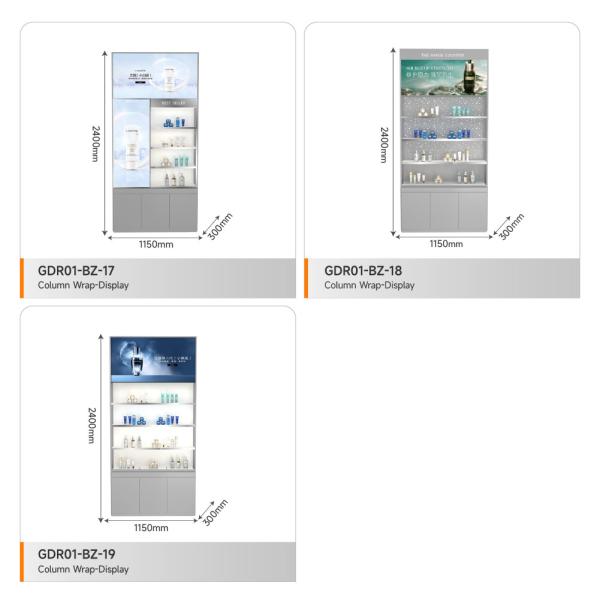 Cosmetic Display Rack Grey Wooden Display Cabinet With Light Box For Smart Store Rack And Premium Store Shelf