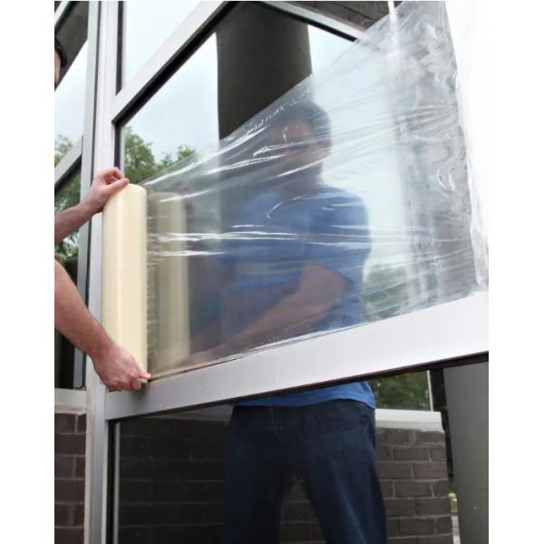 Temporary Window Glass Adhesive Protective Film In 100mm - 1800mm Width