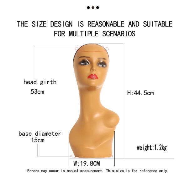 Standing Wig Training Mannequin Head 1.66kg Exquisite Makeup
