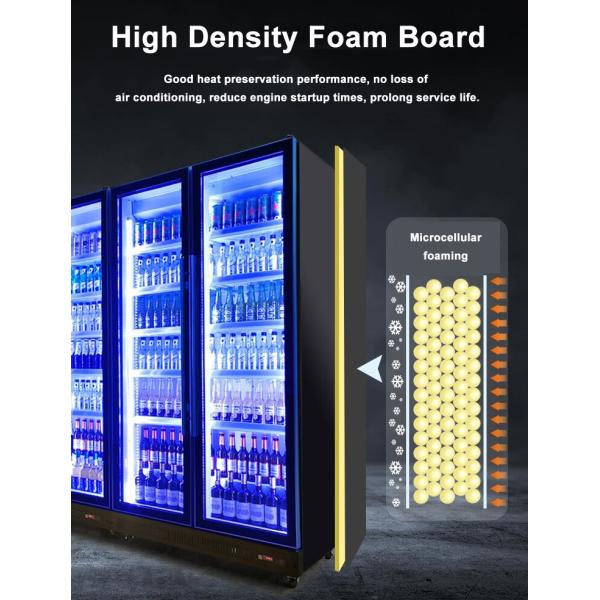 Холодильник холодного напитка энергии холодильника Адвокатуры 3 дверей стеклянный роскошный изготовленный на заказ