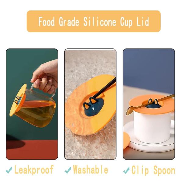 Силиконовые крышки чашек Чашки Чашки для кофе Чаепитие Чашки для воды крышки антипылевые Милый мультфильм для стеклянной чашки Чашка для кофе