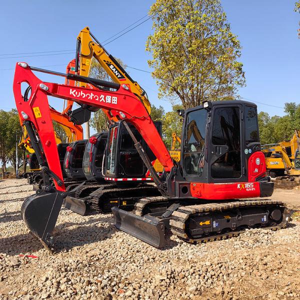 Hydraulic Used Kubota Excavators KX165 0.24m3 Bucket Capacity 5.5 Tonnage