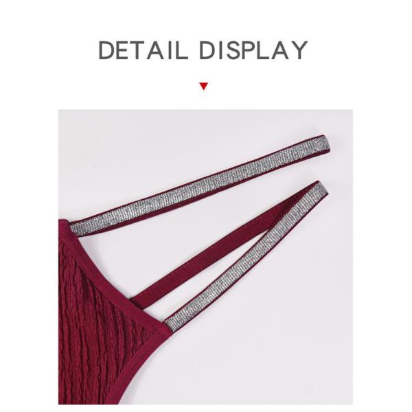 Cotton Womens Underwears Double Shine Thin Straps G-String Thong Bikini Seamless Pants Ladies