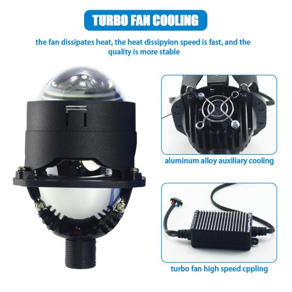 ETClite 16000Lm Super Bright Canbus Projector Led Lens 2.5 inch Led Headlight Bulbs 150W Hi Car Light