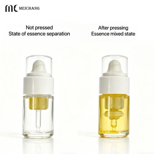 30ML+3ML 20ML+3ML Dual-Chamber Airless Bottle for Fragrance Body Oil, Oil & Hydration Essence Separation(MC-903-1)