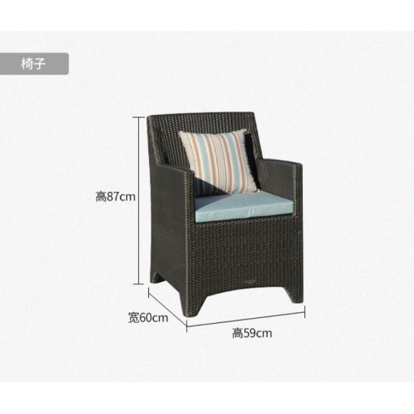Modern luxury PE rattan dinning table chair waterproof outside patio dinning table chair furniture
