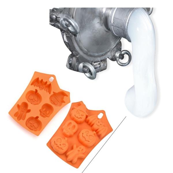 Forma líquida de duas partes de Rosa da ferramenta do cozimento da bandeja de gelo das cookies do molde DIY Chocalate do bolo da borracha de silicone do produto comestível/silicone