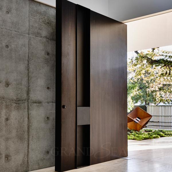 American Style High Quality Anti Theft Aluminum Solid Wood Metal Stainless Steel Security Front Entrance Pivot Door