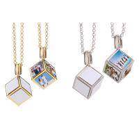 Custom Photo Necklace Gold Silver Sublimation Dice Pendant Necklace
