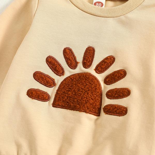 Boys And Girls Children'S Long Two Piece Set Sun Embroidered