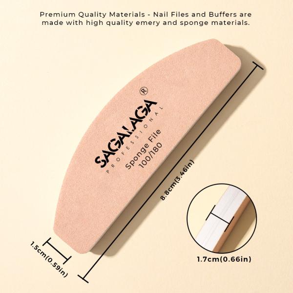 Nail File 80/80/100/180/200/240 for Natural Buffers Professional Manicure Tools for Nail Care