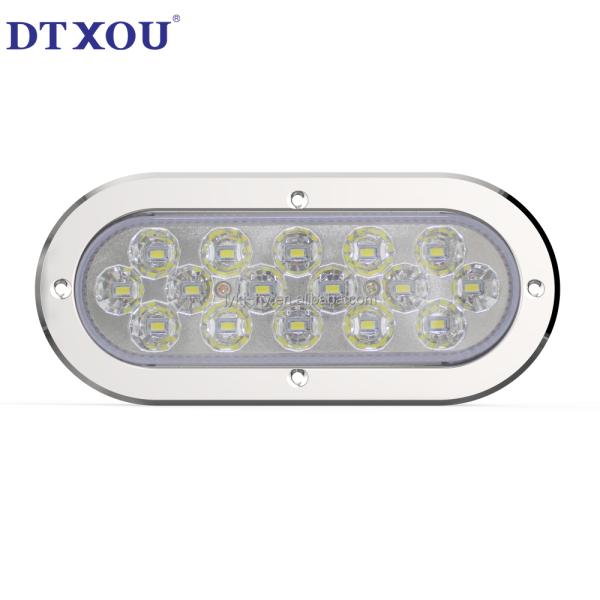 Universal 12/24v 6 Inch 22 Led Oval Tail Lights Stop Brake Led Taillights