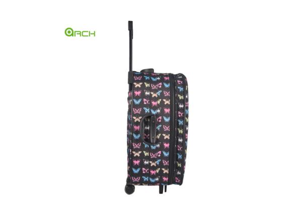 Printing Round Shape Travel Trolley Lightweight Luggage Bag with 6 External Wheels