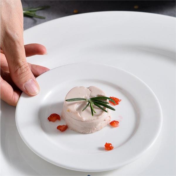 Stocked White Ceramic Dinner Plates for Restaurant Hotel Dinnerware Collection