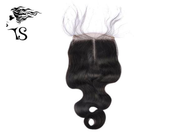 4x4 Swiss Lace Frontal Closure Middle Part Body Wave Natural Black Hair Women's Topper Pieces