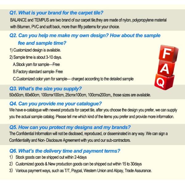 500x500 Hotel Carpet with Green PVC Backing and Loop Pile Construction