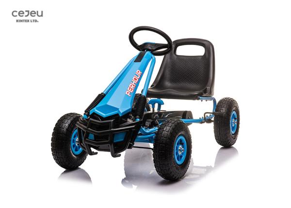 Kart 11.7KG do pedal do rosa da criança de 5 anos 5KM/H com as quatro rodas infláveis