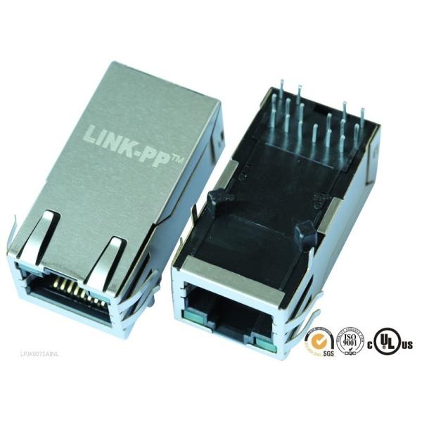 0826-1K1T-23-F Gigabit RJ45 MagJack (10/100/1000 Base-T,  12 Cores, Tab Up)