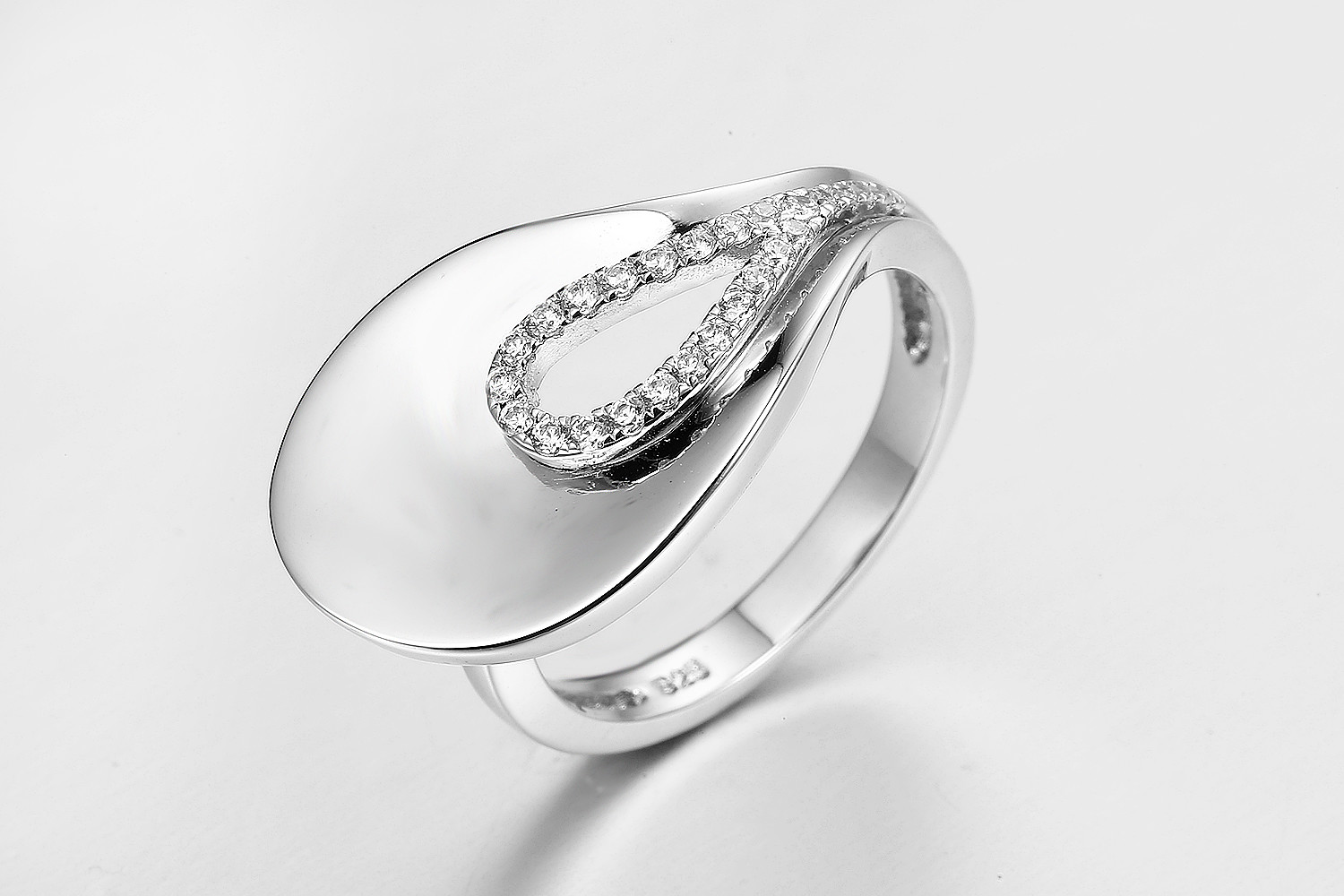 Обручальное кольцо серебра Inregular 925 установило Zirconia AAA кубический