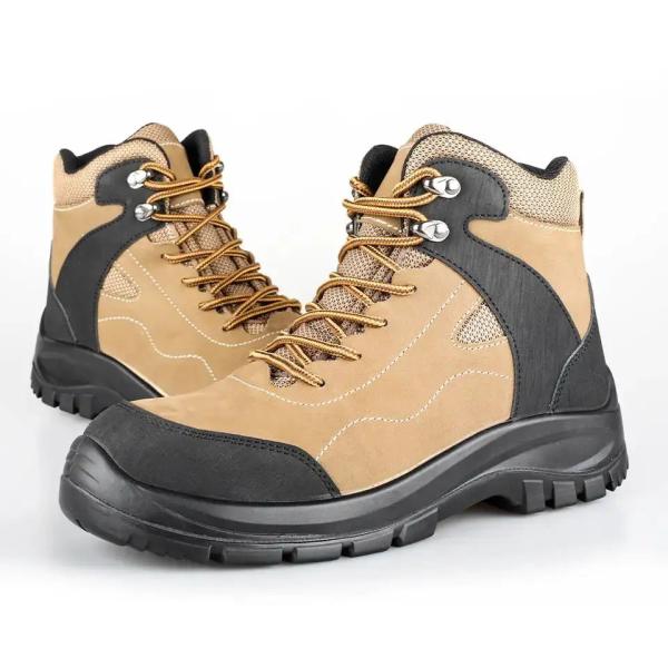 Yellow Steel Toe Cap Work Shoes CE Mens Nubuck Boots For Winter
