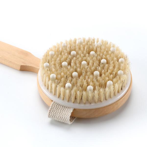 Detachable Body Bath Brush Vegan Dry Body Brush With Massage Beads Holmwood Handle