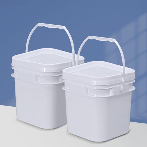 Square Plastic Barrel With Lid Handle For Paint Food Shea Butter Sauce Packaging Box 10L Capacity
