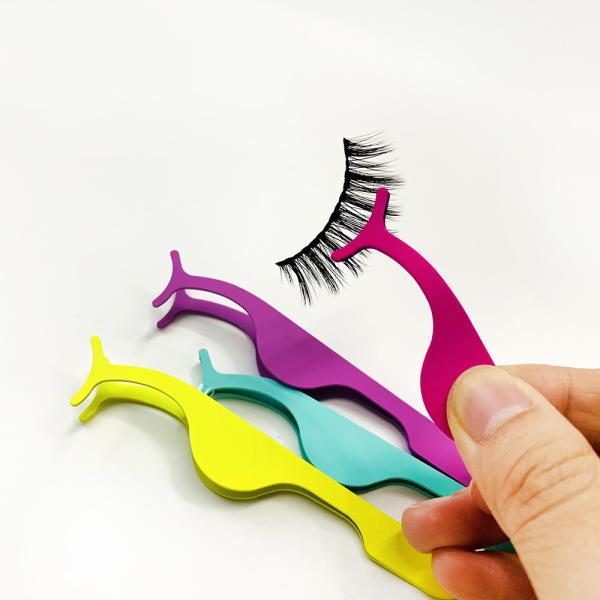 Colorful False Eyelash Applicator , Metal Eyelash Applicator Stable Fixation