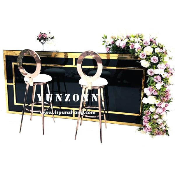 Hotel Furniture Modern Fashion Design Wine Bar Table Silver Event Party High Bar Counter