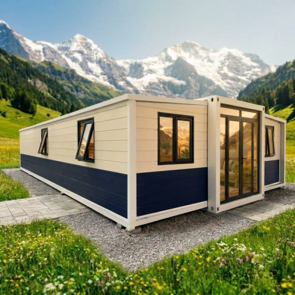Wind Resistant Expandable Container House , Nordic Cedar Inspired Expandable Villa