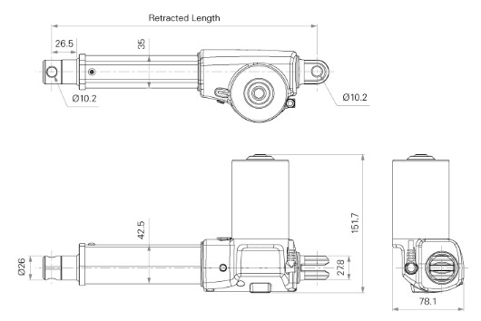 8000N Electric Linear Actuators For Dentist Or Electric Wheelchairs